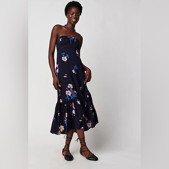 Function & Fringe Edit | Free People Blue Tiered A-Line Maxi Dress - Picture 5 of 6